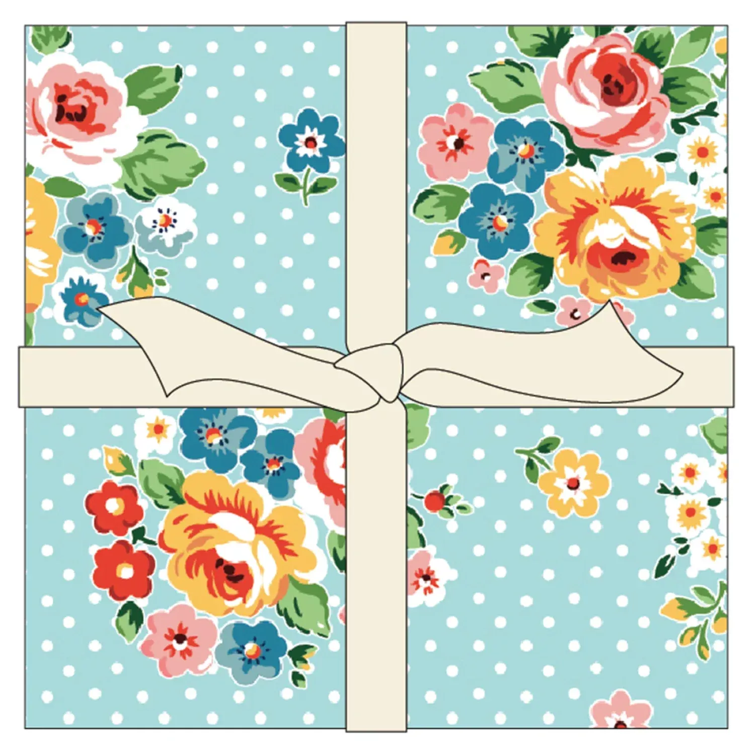 Flower Market | 10" Square Pack by Elea Lutz for Poppie Cotton | 42 pcs