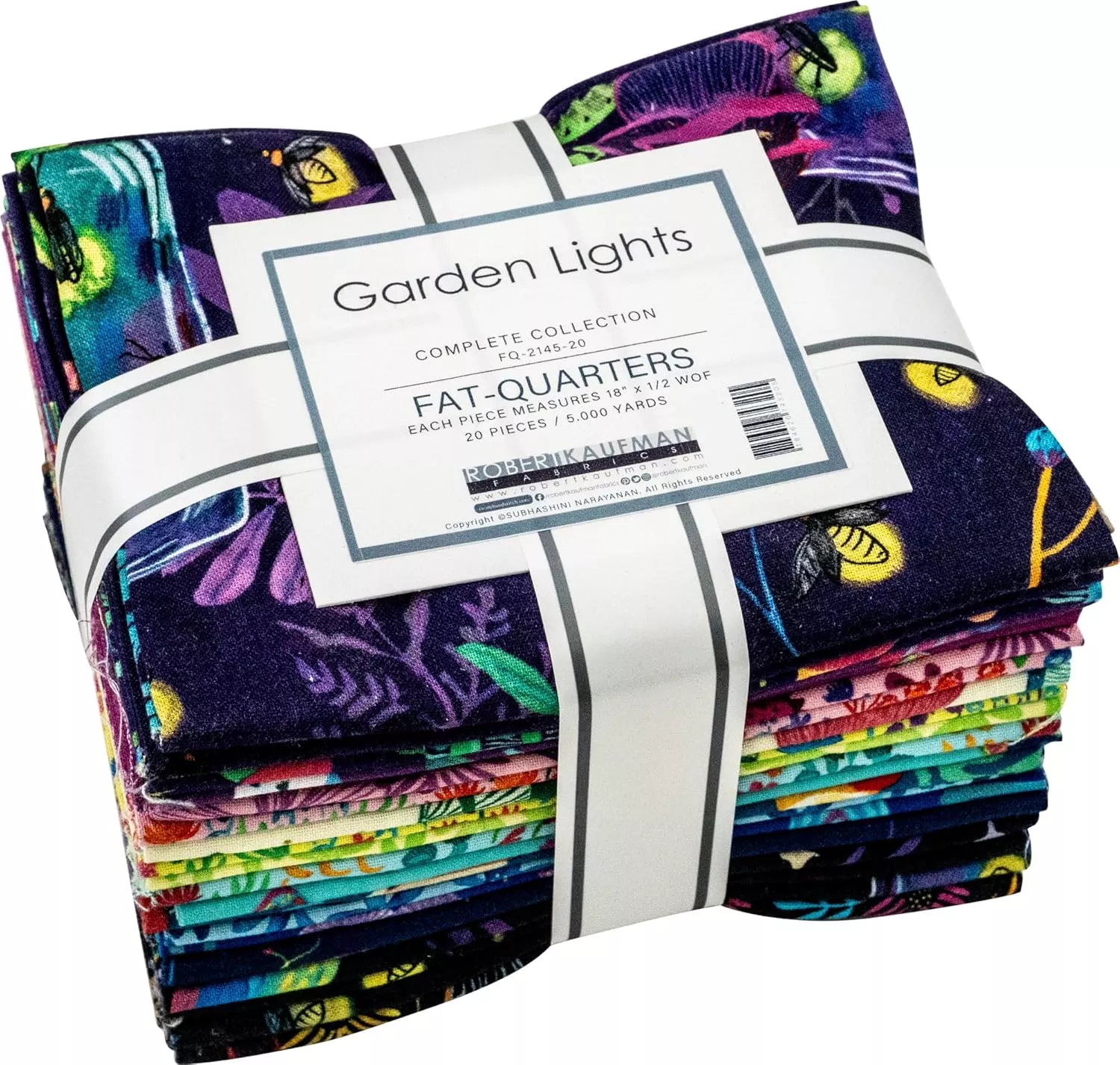 Garden Lights | Fat Quarter Bundle by Subhashini Narayanan for Robert Kaufman | 20 pcs