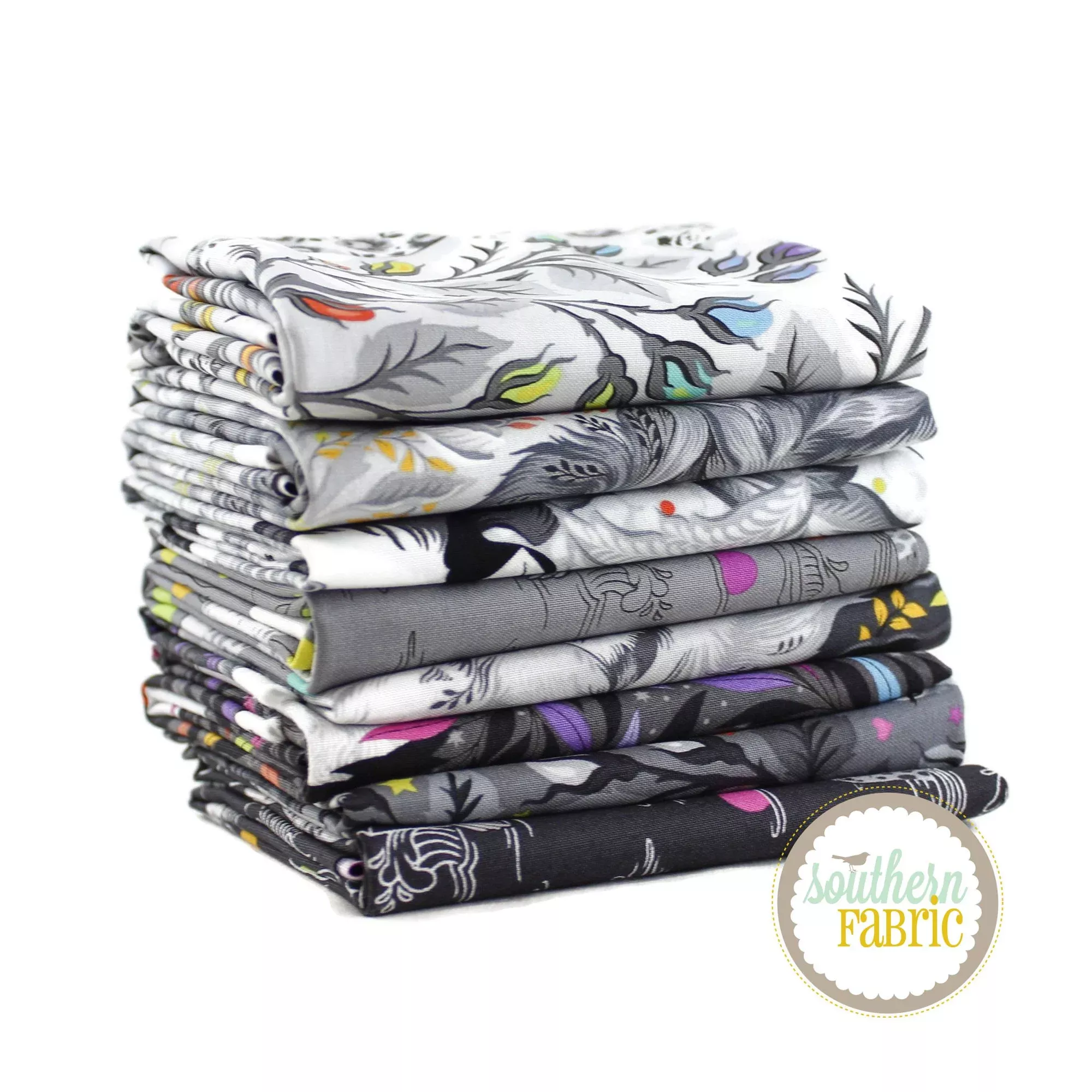 Graywork - Animals - Fat Eighth Bundle (8 pcs) by Tula Pink for Free Spirit