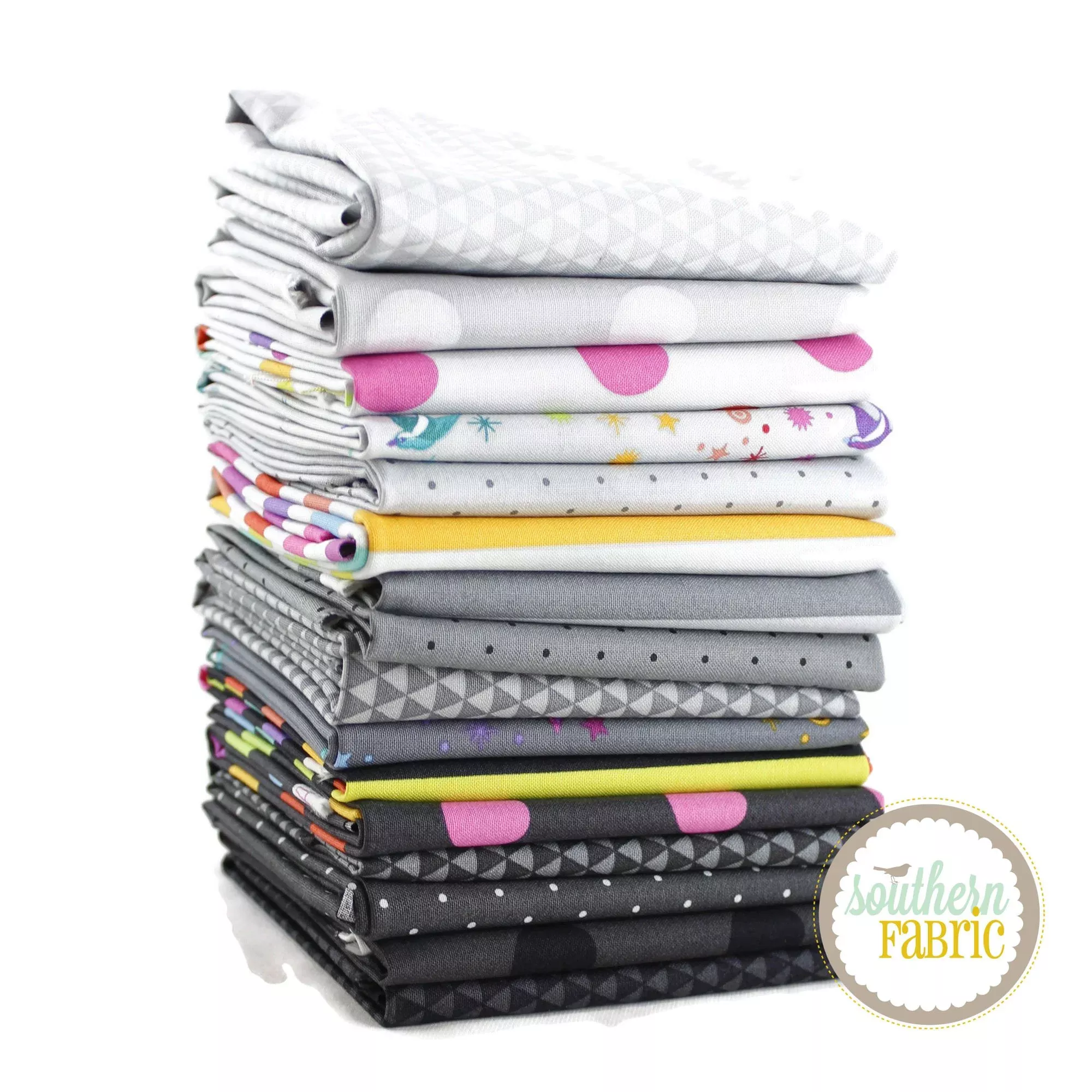 Graywork - True Colors - Fat Eighth Bundle (16 pcs) by Tula Pink for Free Spirit