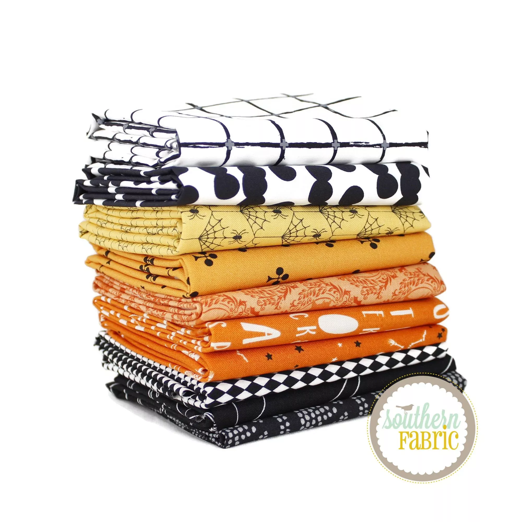 Halloween - Fat Quarter Bundle (10 pcs) by Mixed Designers for Southern Fabric