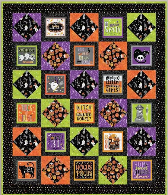 “Halloween Party” Glow-O-Ween Quilt Kit 51×60