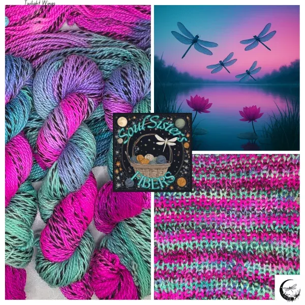 Hand-Dyed Worsted Weight "Dragonfly Wing" Zebra Wool Yarn - Soul Sisters Fibers