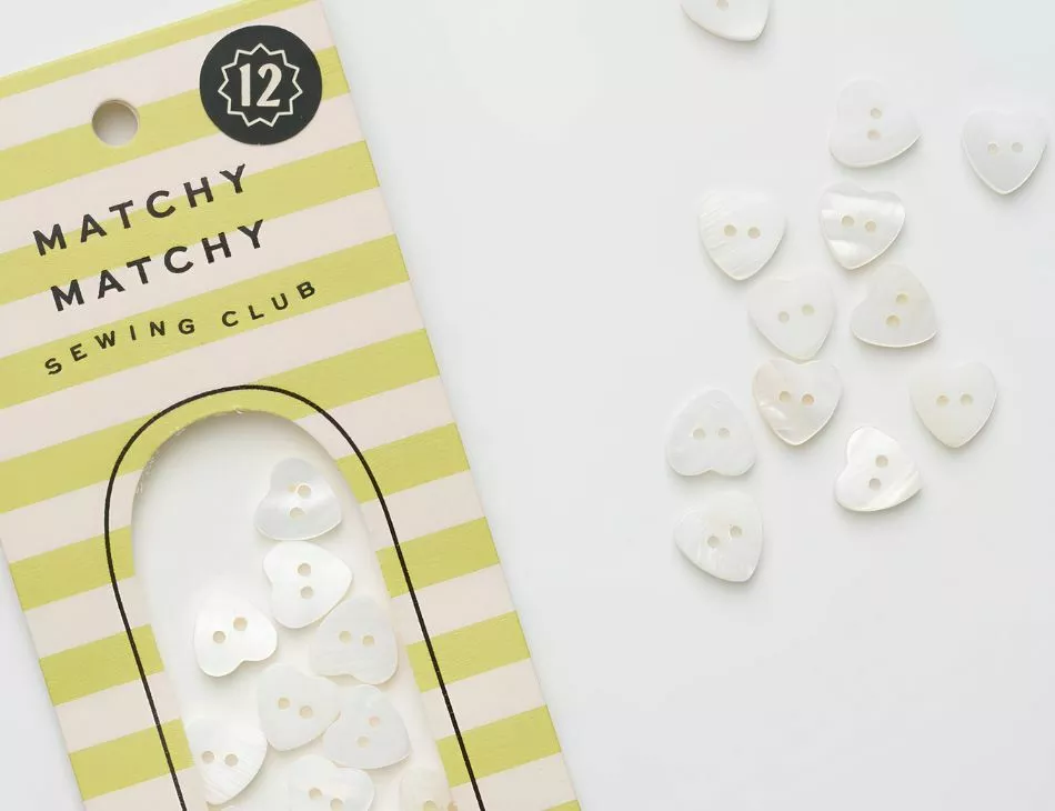 Heart Shaped 1/2" Shell Buttons