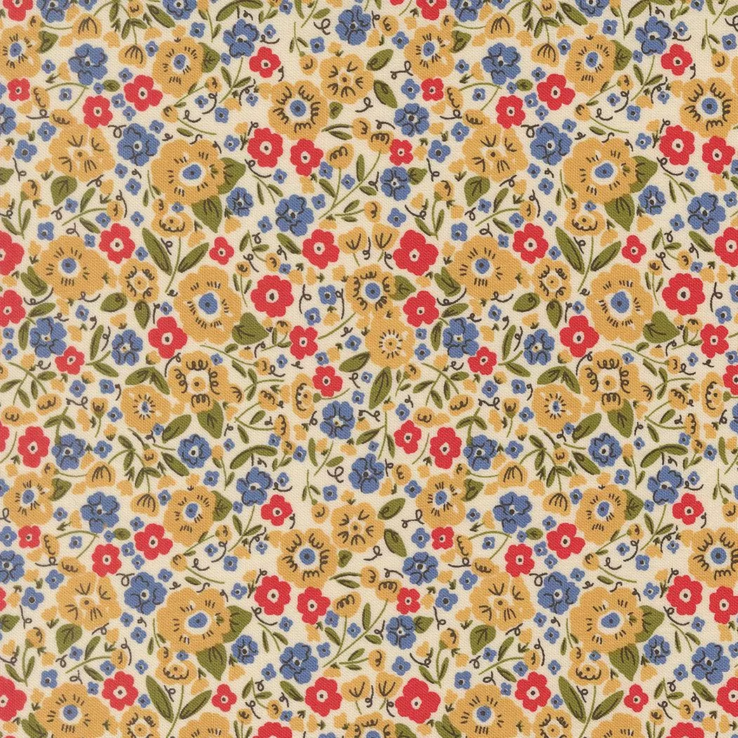 The Henhouse Calico Small Floral Tomato 48435 26 by Gingiber for Moda Fabrics. Sold in 1/2 Yard Increments