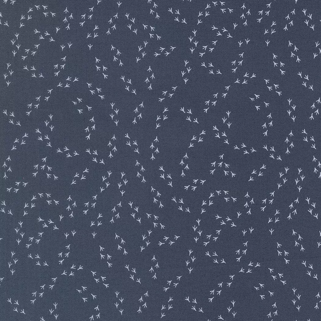 The Henhouse Chicken Feet Denim 48438 18 by Gingiber for Moda Fabrics. Sold in 1/2 Yard Increments