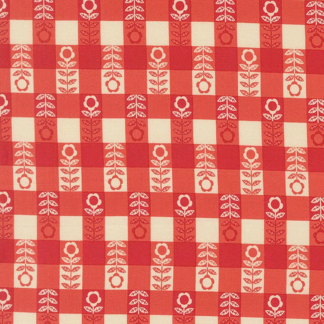 The Henhouse Flower Plaid Barn 48436 16 by Gingiber for Moda Fabrics. Sold in 1/2 Yard Increments