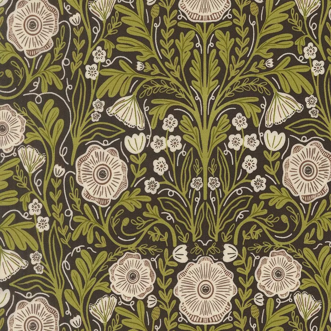 The Henhouse Poppy Florals Iron 48432 20 by Gingiber for Moda Fabrics. Sold in 1/2 Yard Increments