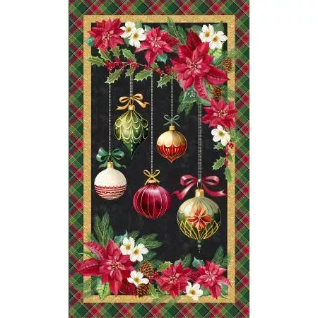 Holiday Splendor Black Ornamental Wonder Quilt Panel54062P-1