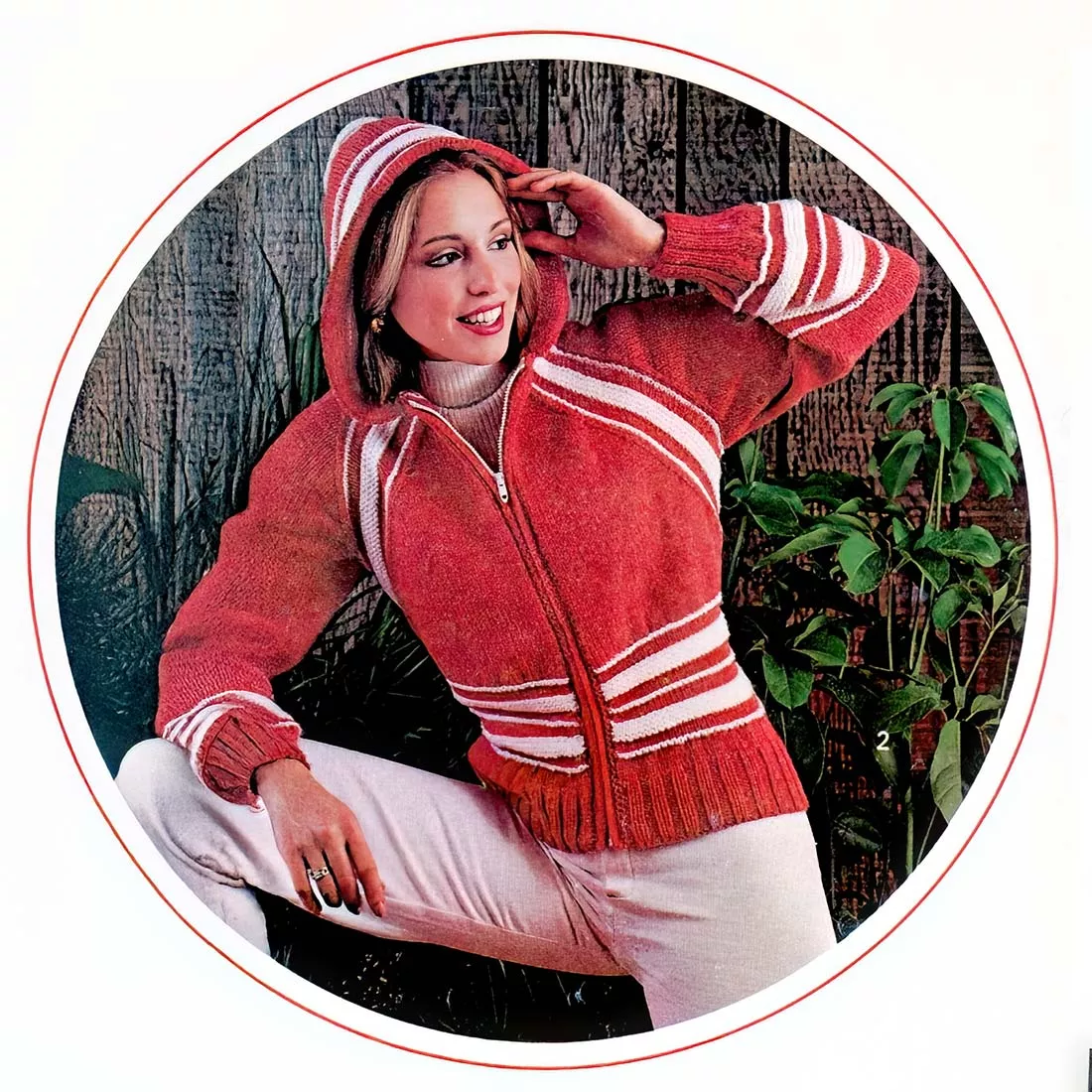 Hooded Jacket With Stripes Pattern