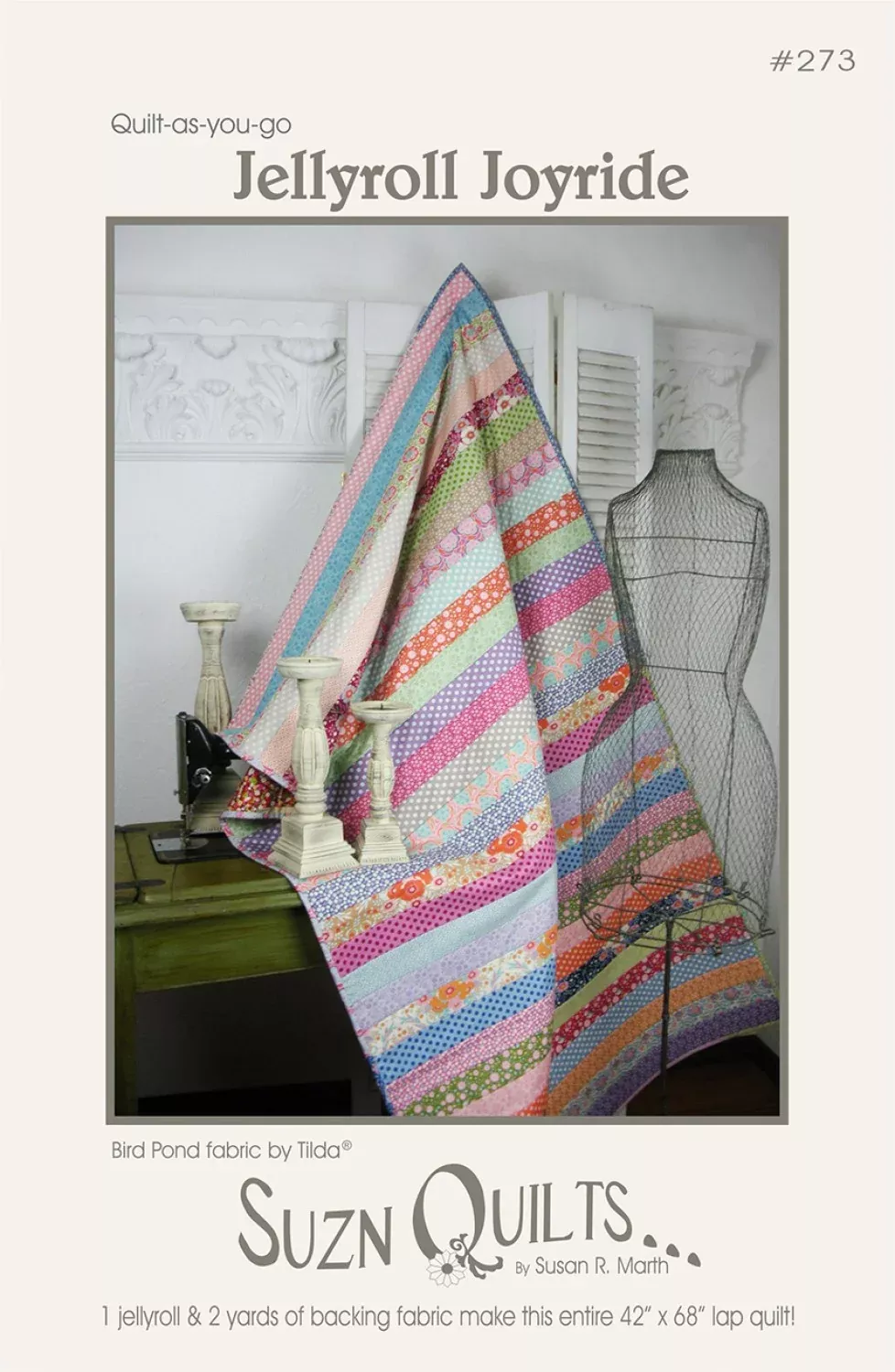 Jellyroll Joyride Quilt As You Go Quilt Pattern by Suzn Quilts