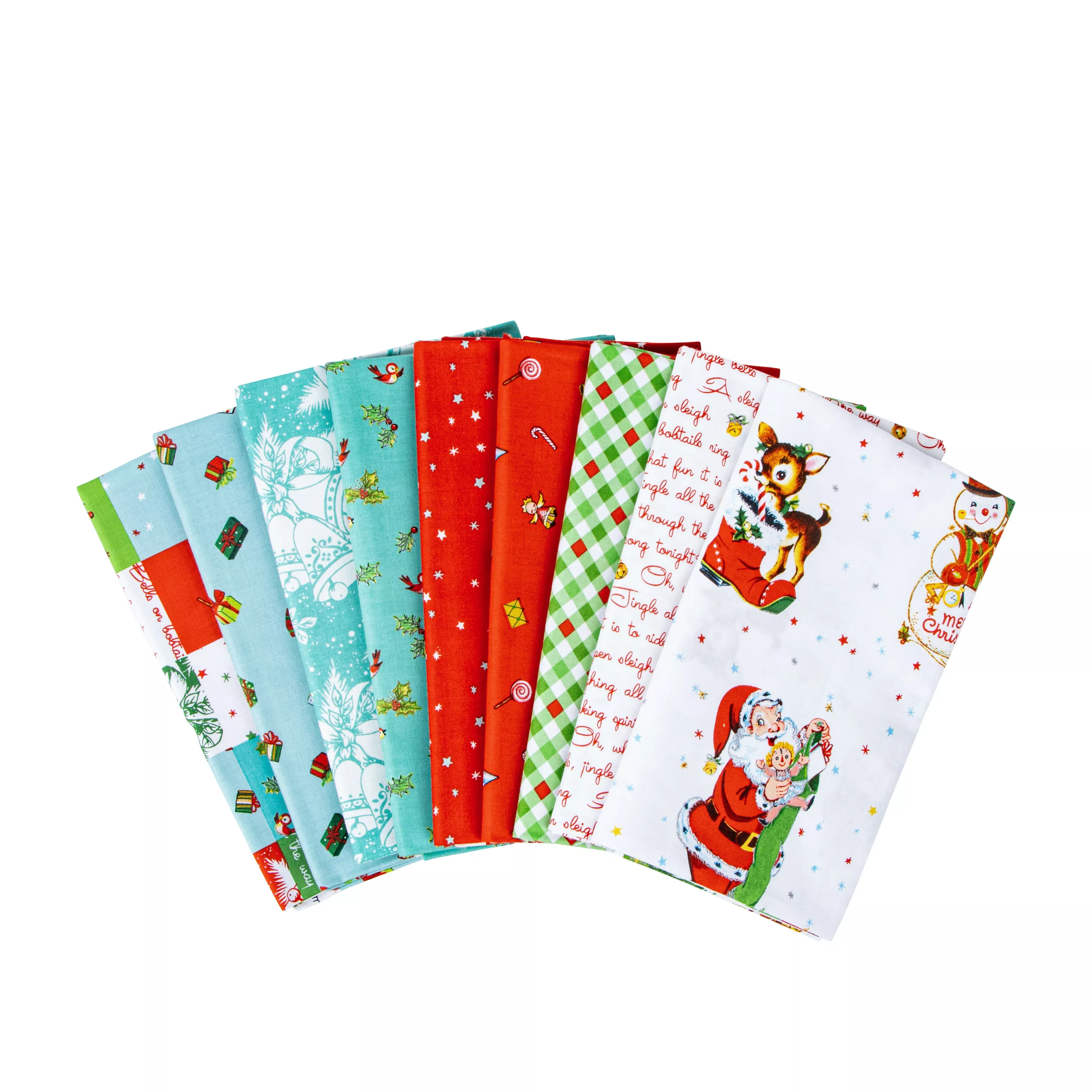 Jingle Bells | 1-Yard Bundle White by Lindsay Wilkes for Riley Blake | 9pc