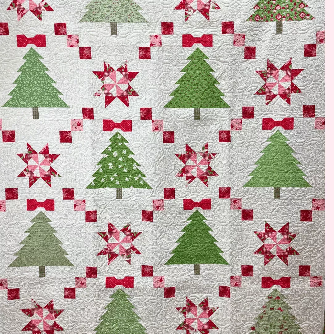 KIT: Candy Christmas Quilt Kit featuring Merrily on High by Sweetfire Road for Moda Fabrics - an exclusive Aria & Ava pattern (throw size - 58" x 72")