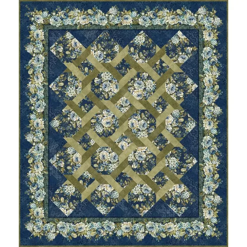 Kit - Carpet Bag Romance Garden Twist Quilt by Jason Yenter