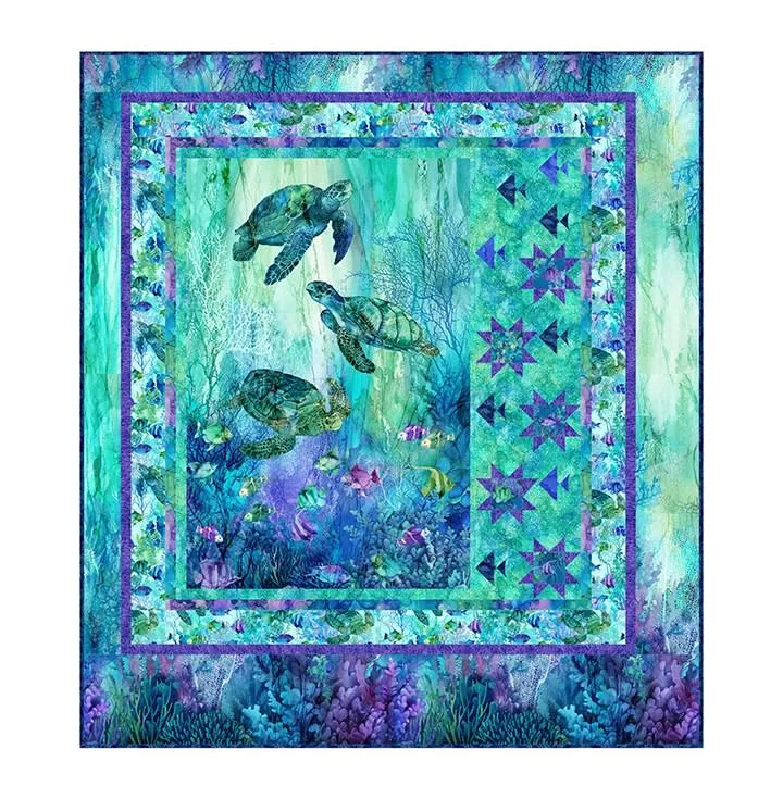 Kit - CORAL REEF: CORAL REEF STAR FISH QUILT KIT (TOP) Northcott Fabrics