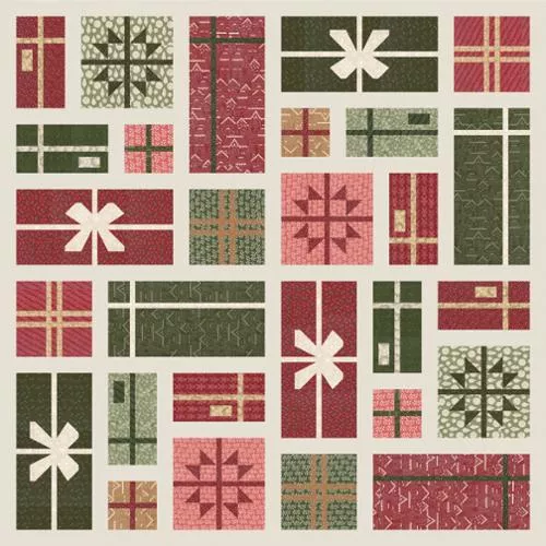 KIT: Gingerbread Lane Quilt Kit featuring the Gingerbread Lane fabric collection from Kiley's Quilt Room for Moda Fabrics (51" x 51")