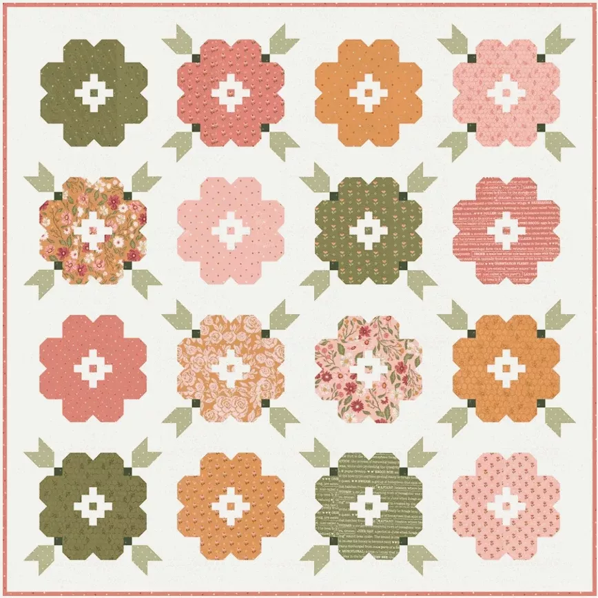 KIT - Vintage Blooms Quilt Kit featuring Wild Honey by Vanessa Goertzen of Lella Boutique for Moda Fabrics (76.5" square)