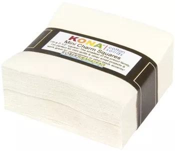 Kona Solids Snow : Mini Charm Pack