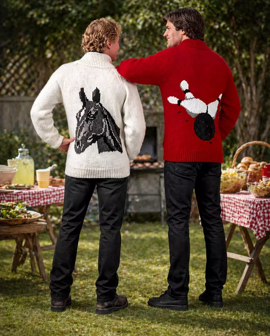 Ladies' or Youth's Cardigan - Horsehead Pattern