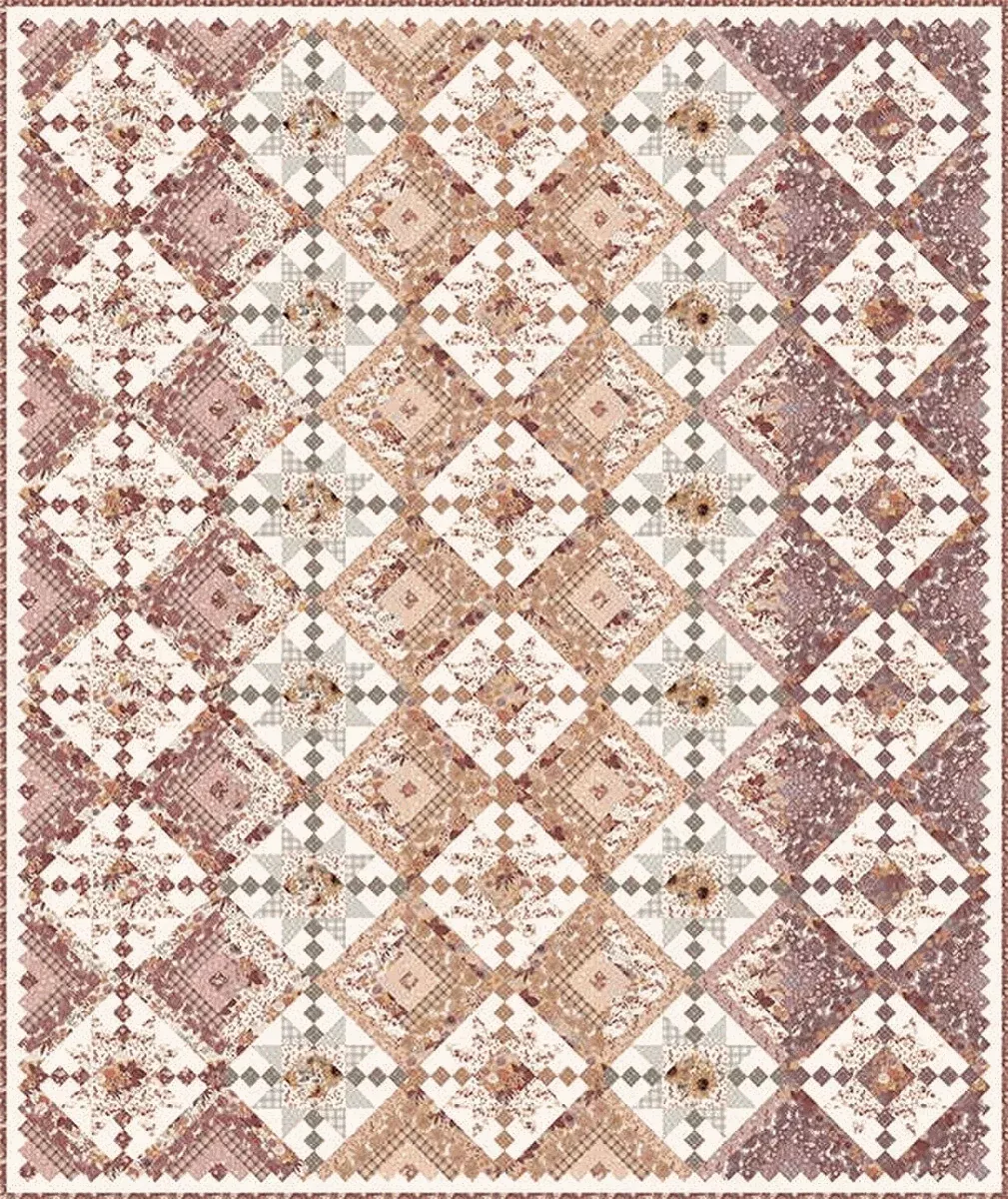 Laura's Log Cabin Quilt Kit featuring Evening on the Prairie by Modern Prairie for Riley Blake Designs (84" x 100")