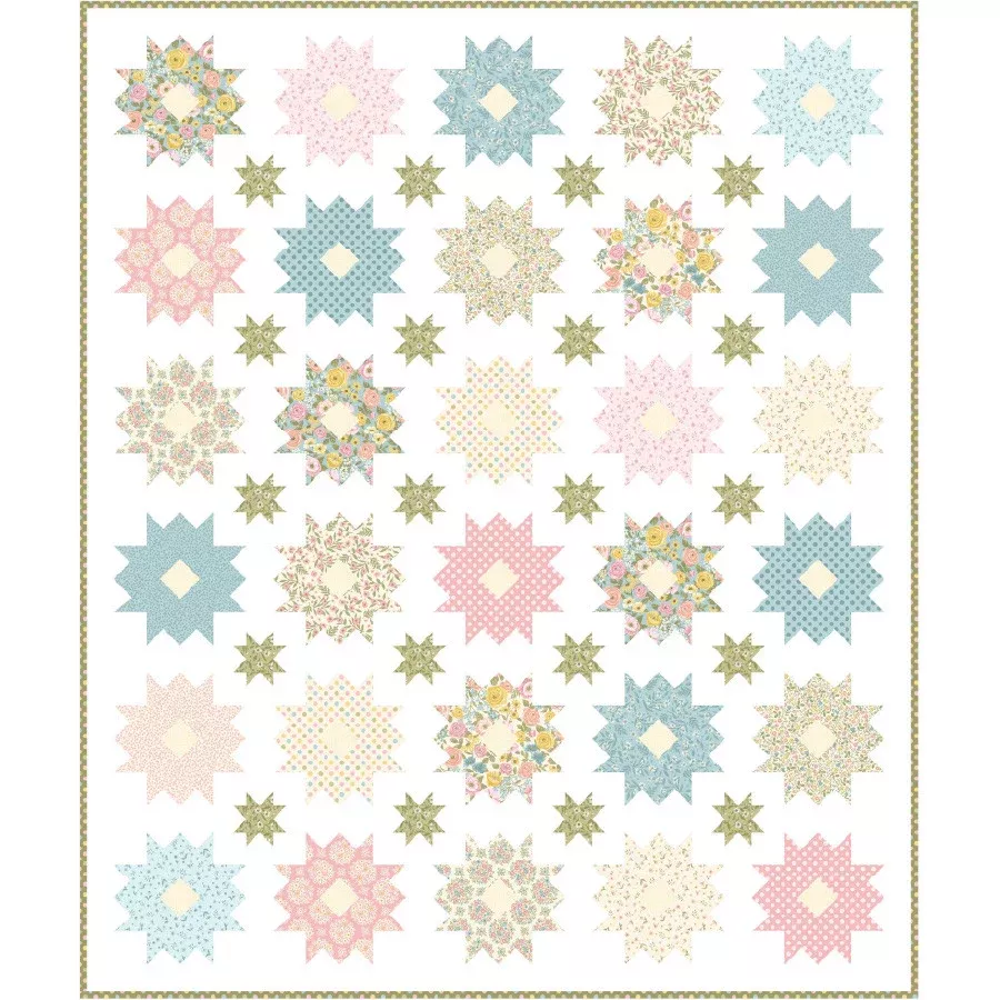 Layla Heavenly Blooms Quilt Kit Quilt Size: Quilt Size: 62” x 74”