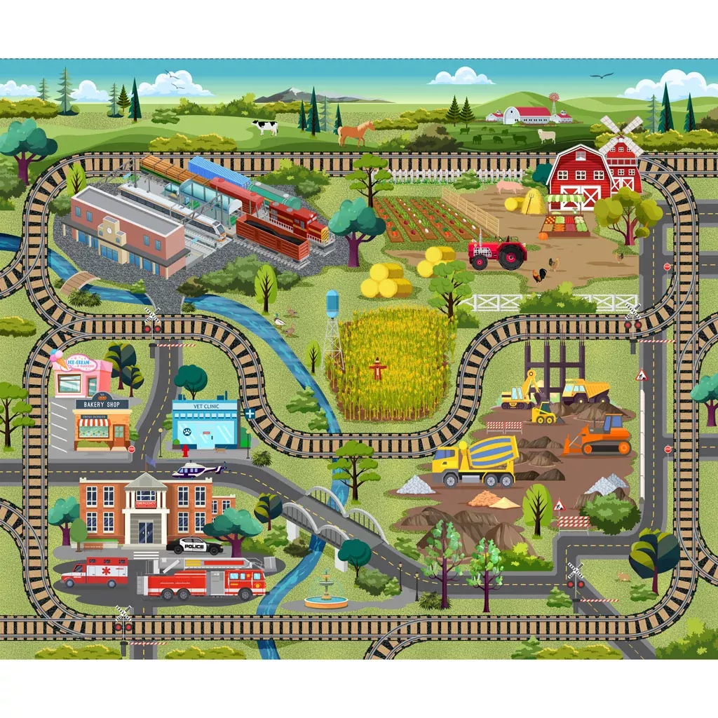 Let's Go Digital 36" Play Mat | 100% Cotton Canvas | Y4462-55