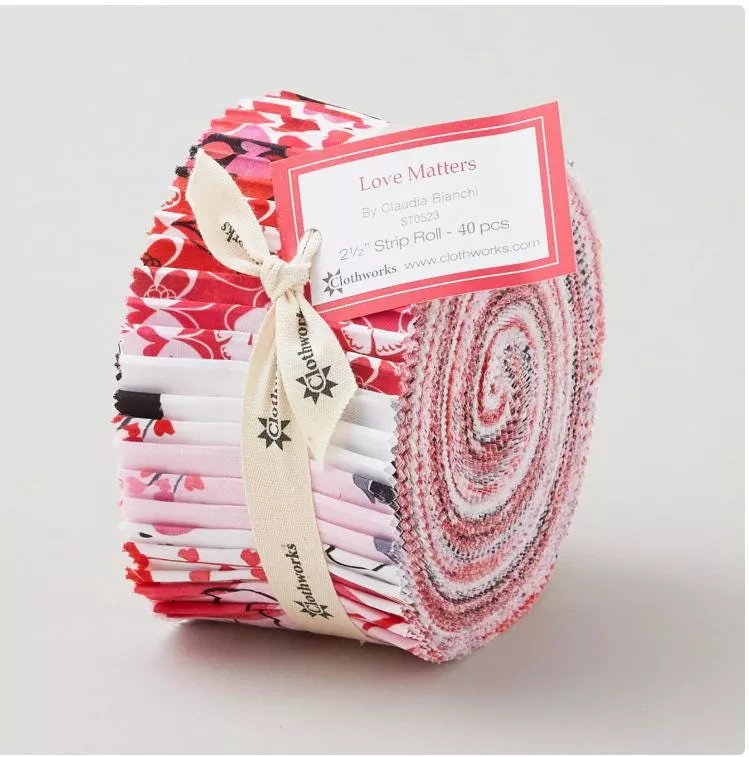 Love Matters Jelly Roll - Clothworks - Claudia Bianchi