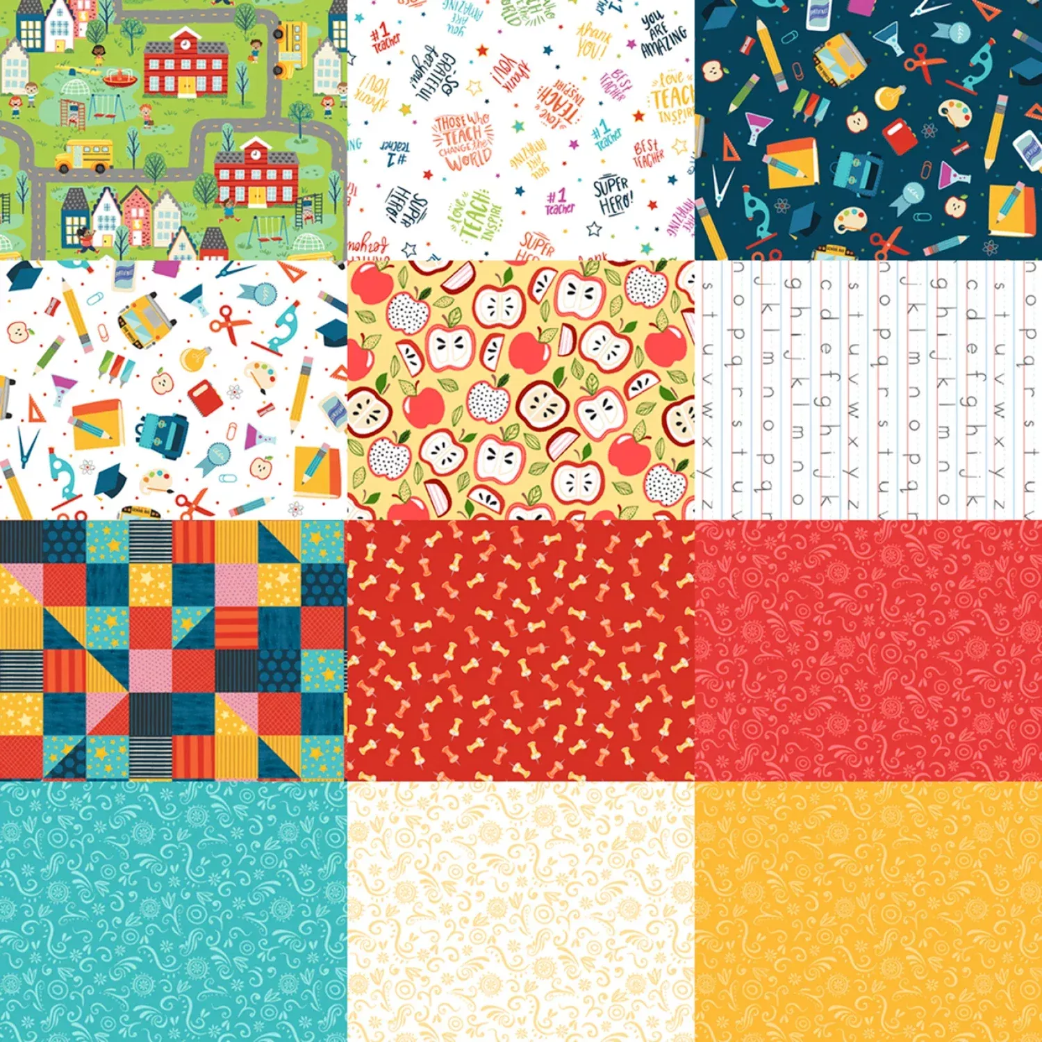 Love, Teach, Inspire | 5" Charm Pack by Arrolyn Weiderhold for P&B Textiles | 42 pcs
