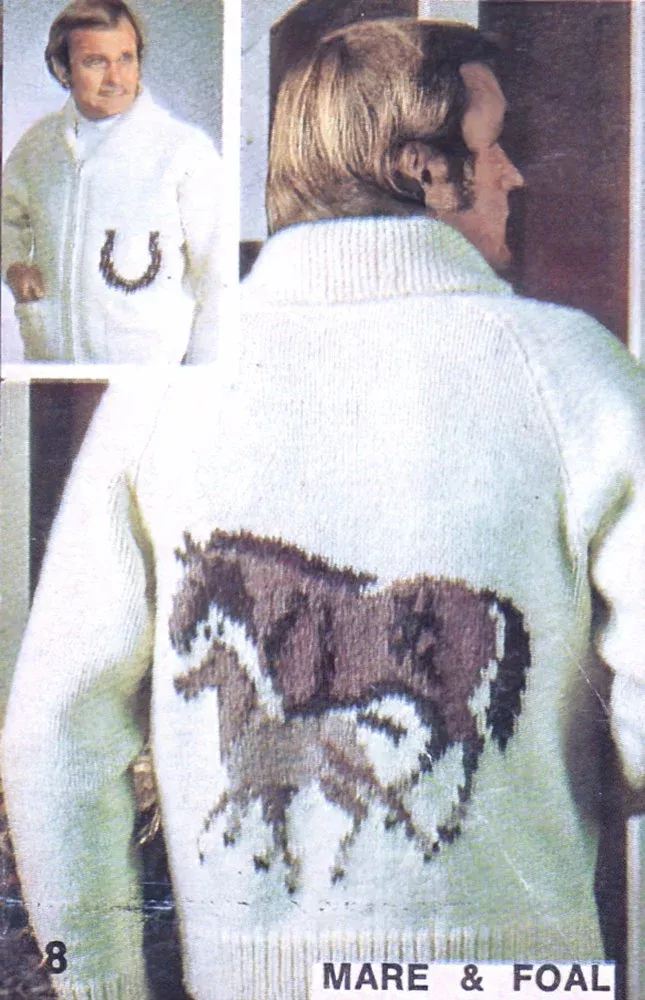 Mare and Foal Ladies' or Youth Cardigan Pattern