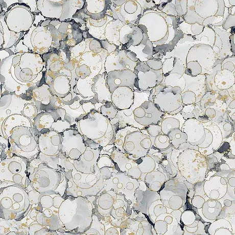 Midas Touch Bubble Texture Light Gray Metallic Northcott DM26834-95