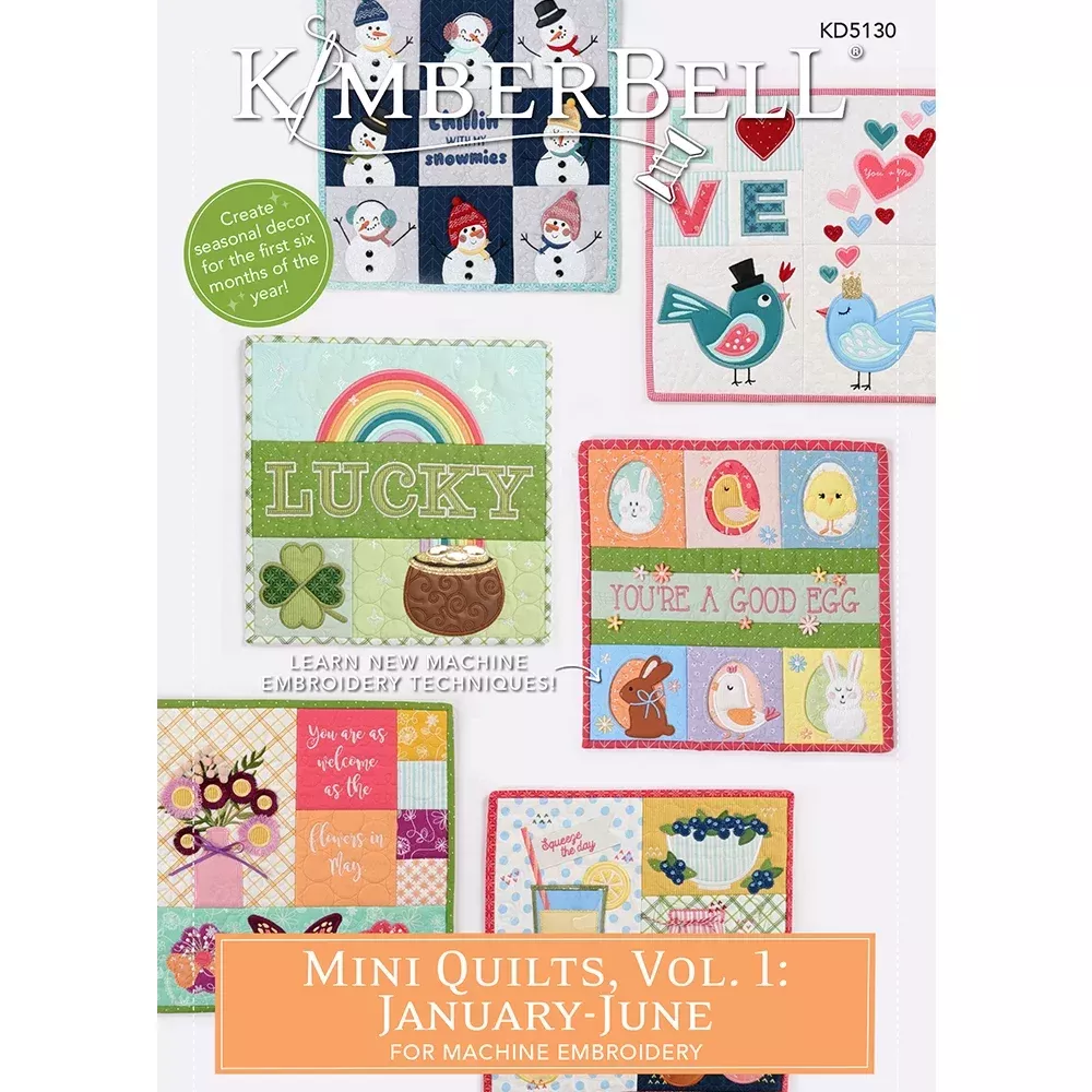 *MINI QUILTS VOL 1 -- JANUARY - JUNE//SIZE 12" x 12"//MULTI FORMATED //KIMBERBELL DESIGNS
