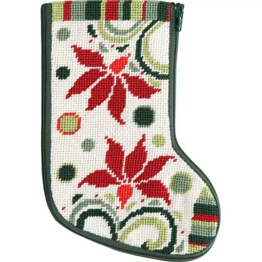 Modern Poinsettia Mini Stocking Stitch and Zip