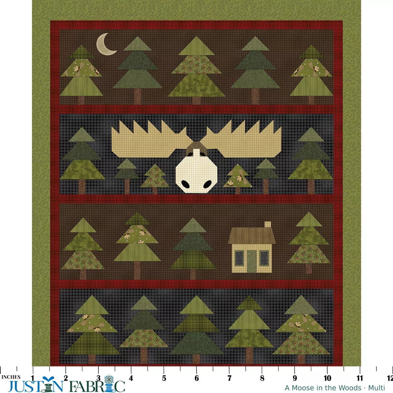 A Moose in the Woods Multi Panel by Cheryl Haynes | Benartex
