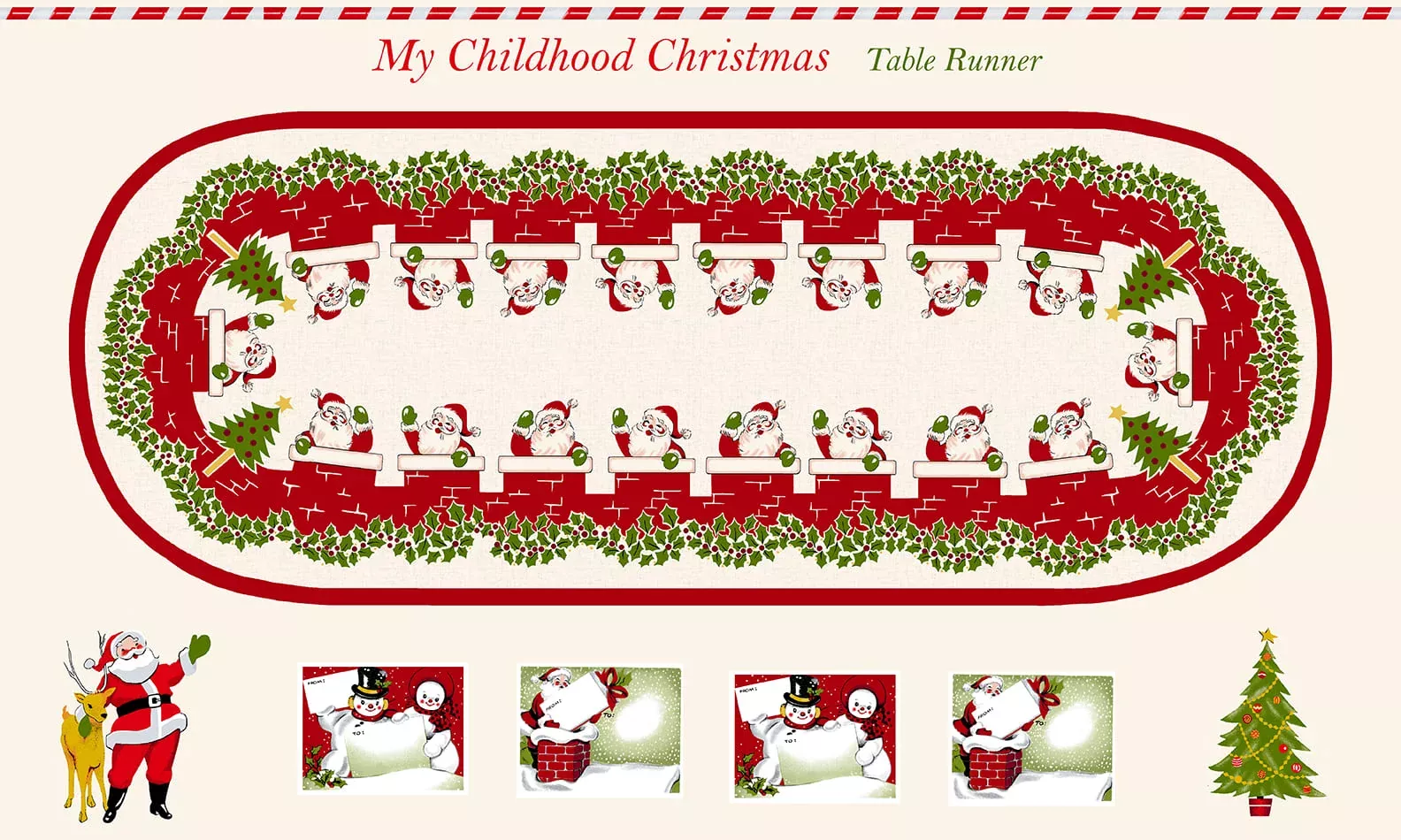 My Childhood Christmas by Stacy West - Christmas Table Runner Panel