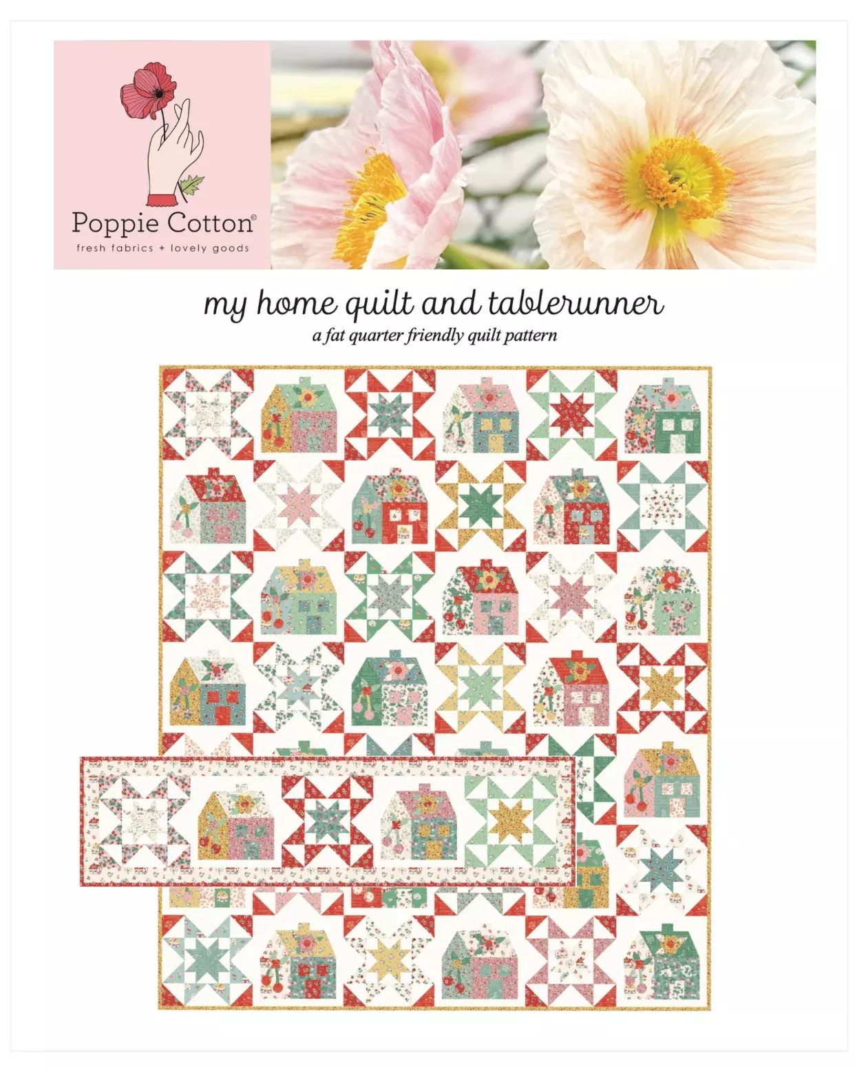 My Home Quilt and Table Runner KIT for the Home Sweet Home Collection, KIT for Quilt Top