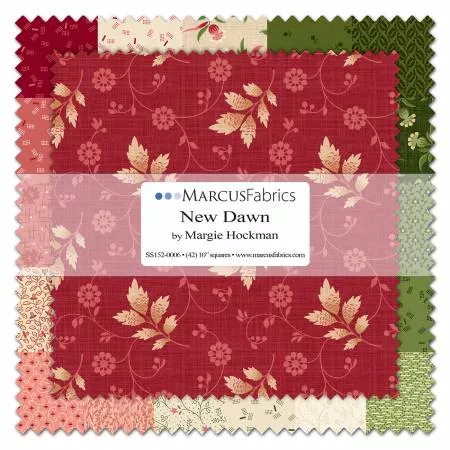 *NEW DAWN PRECUTS//10" SQUARES (LAYER CAKE)//SIZE 10" x 10" QTY 42//MARGIE HOCKMAN//MARCUS FABRICS