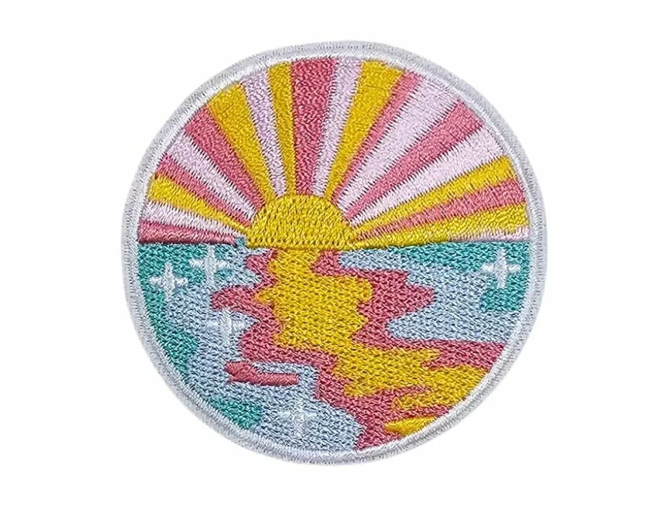 Pastel Embroidered Sunset Patch