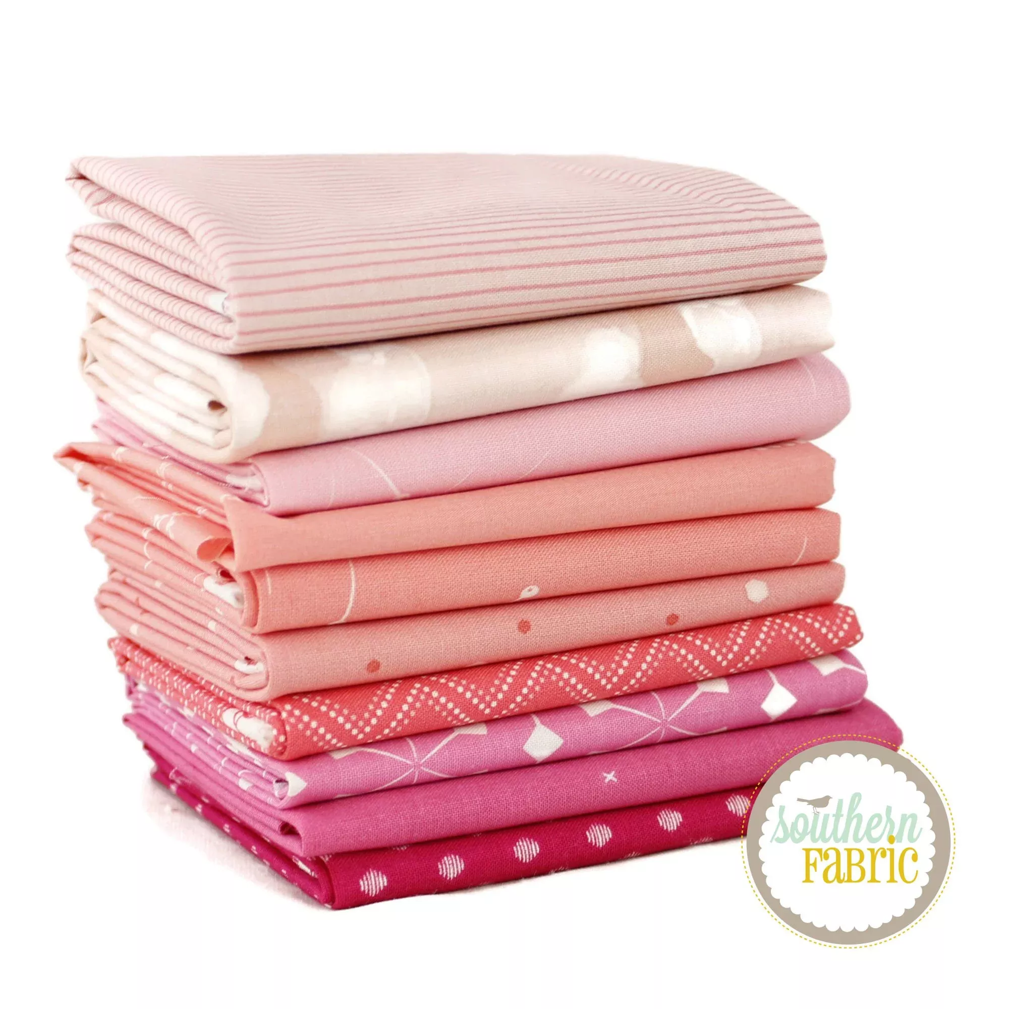 Pink - Fat Quarter Bundle (10 pcs) by Mixed Designers for Southern Fabric