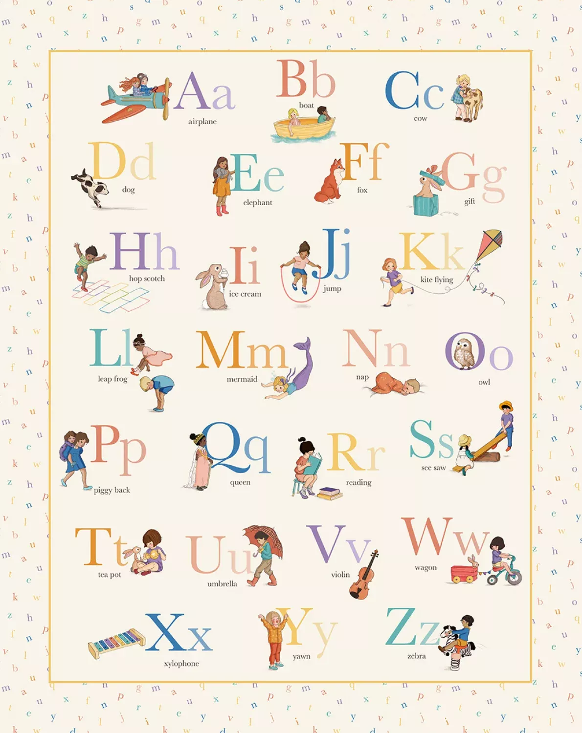 Playground & Park | A to Z Alphabet Panel by Belle & Boo for Michael Miller | DDC12232-MULT