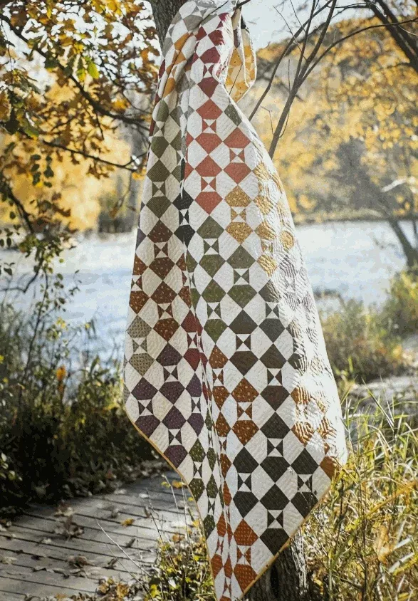 Pumpkin Crop Quilt Kit featuring Pumpkin Spice Gatherings by Lisa Bongeon for Moda Fabrics (72" x 84")