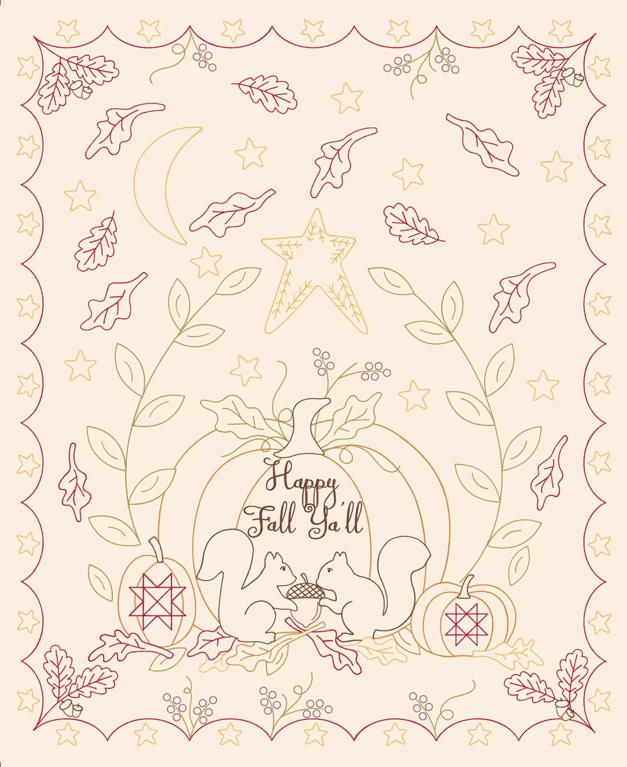 Pumpkin Spice by Lisa Bongean of Primitive Gatherings for Moda Fabrics - Multi 49300 11 - sold by the 36" x 44" panel