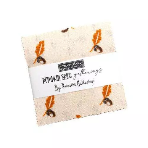 Pumpkin Spice Mini Charm by Lisa Bongean of Primitive Gatherings for Moda Fabrics