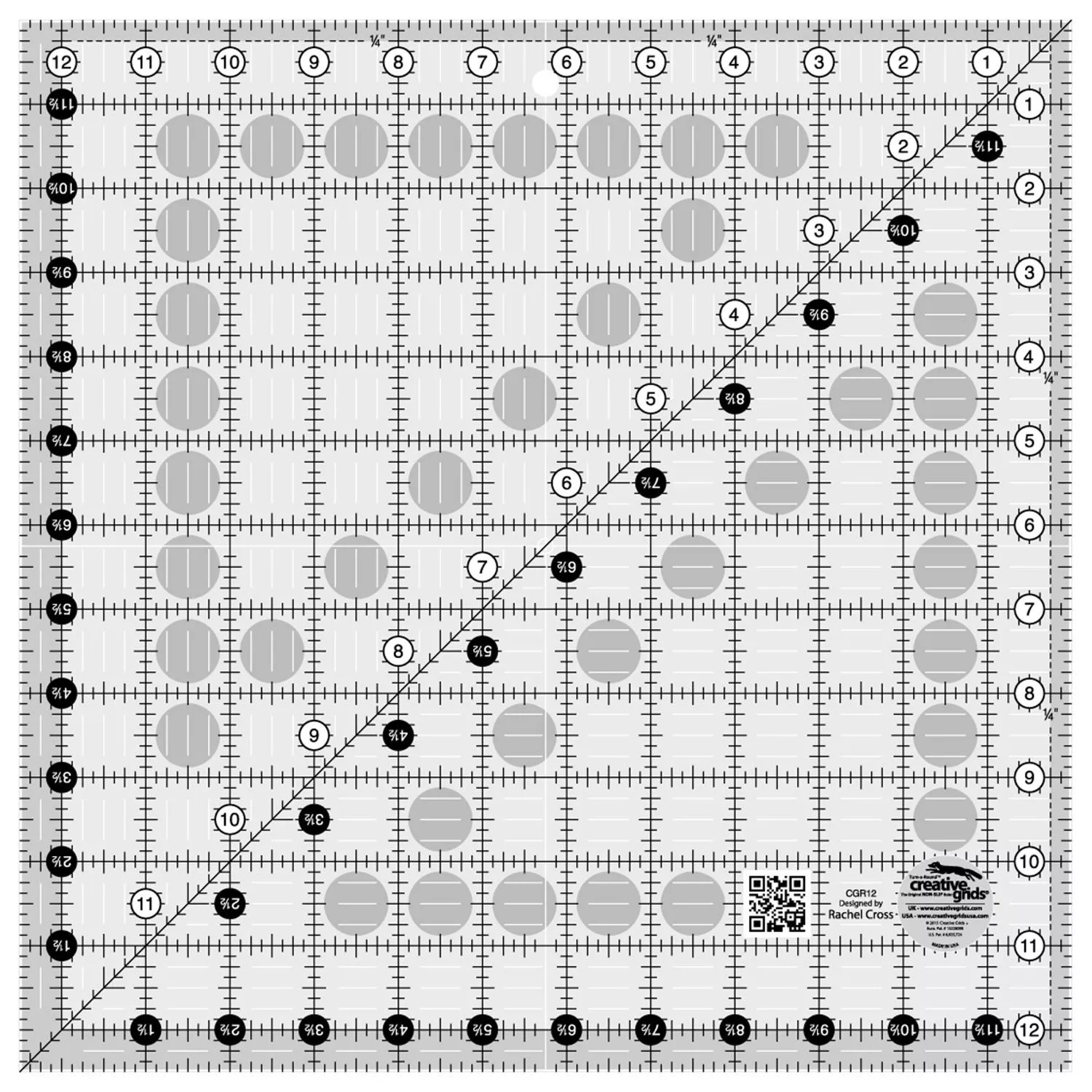 *QUILTING RULER//12.5" SQUARE QUILT RULER//CREATIVE GRIDS RULER