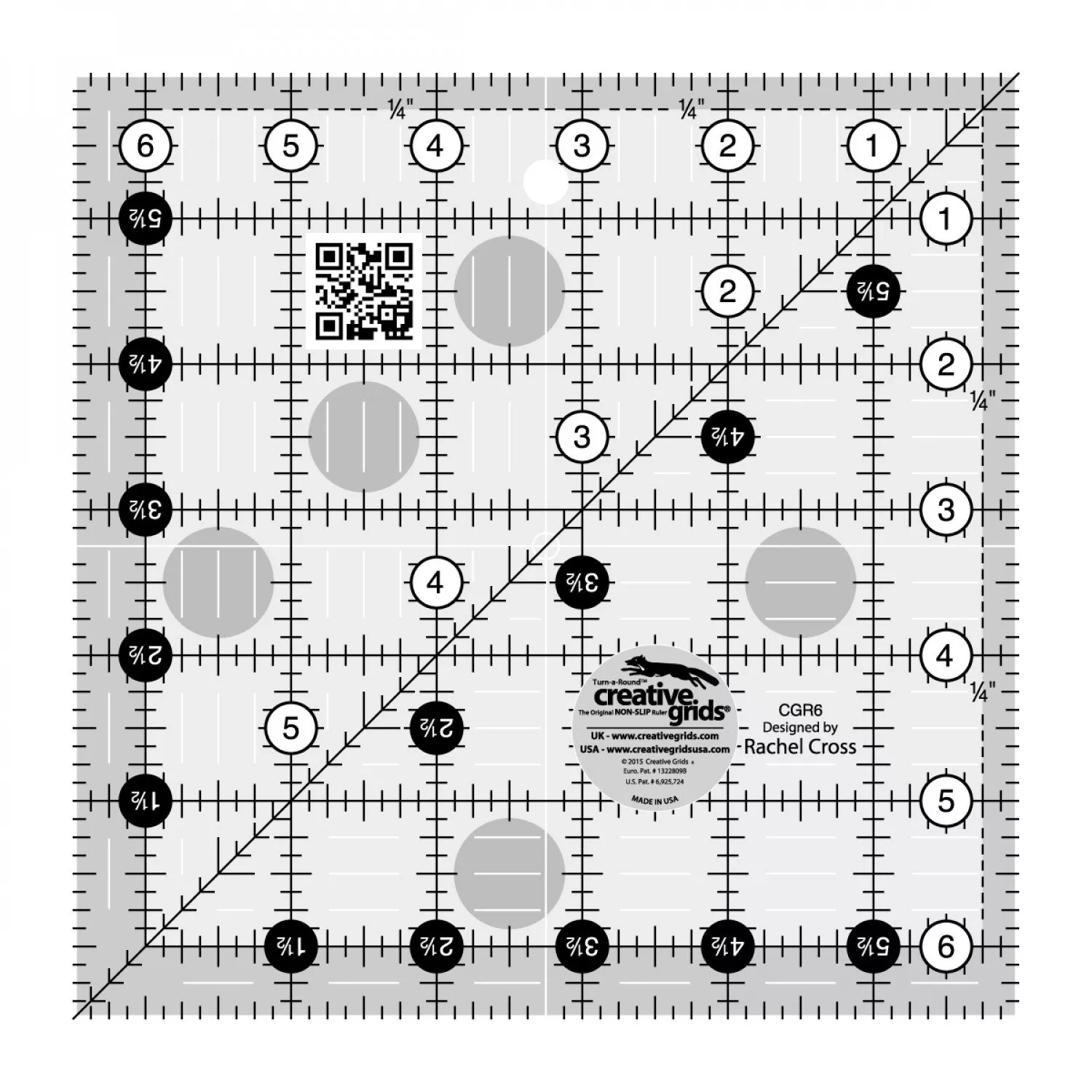 *QUILTING RULER//6.5" SQUARE QUILT RULER//CREATIVE GRIDS RULER