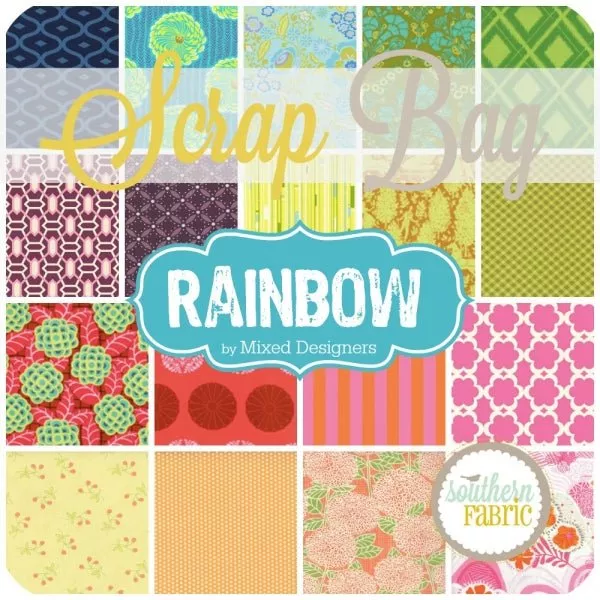 Rainbow Scrap Bag (approx 2 yards) by Mixed Designers for Southern Fabric