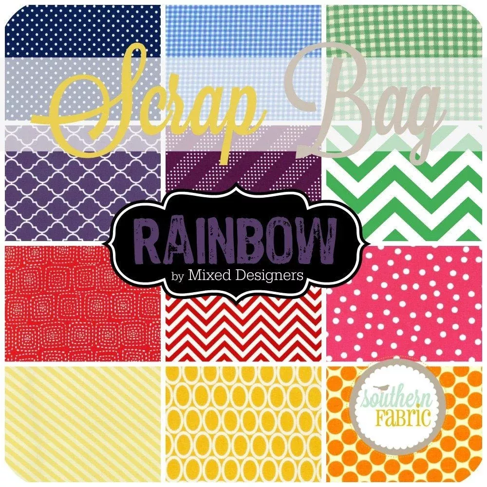Rainbow Scrap Bag (approx 5 yards) by Mixed Designers for Southern Fabric
