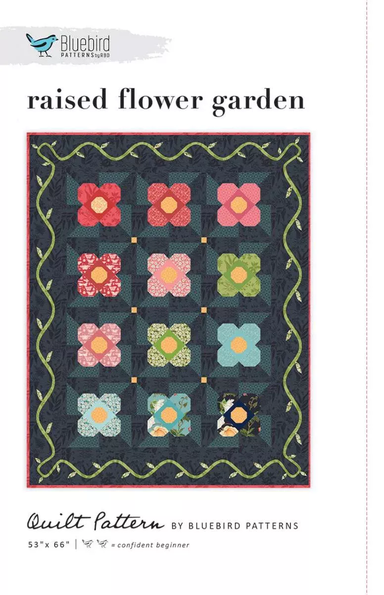 Raised Flower Garden Pattern by Bluebird Patterns for Riley Blake (52"x65")