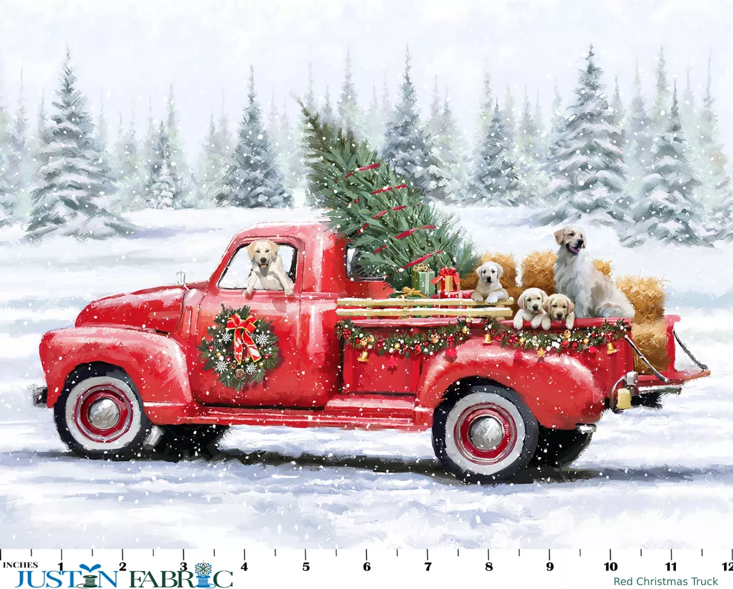 Red Christmas Truck Panel by The Macneil Studio (AL-6914-4C)