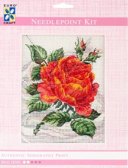 Red Rose Needlepoint Kit