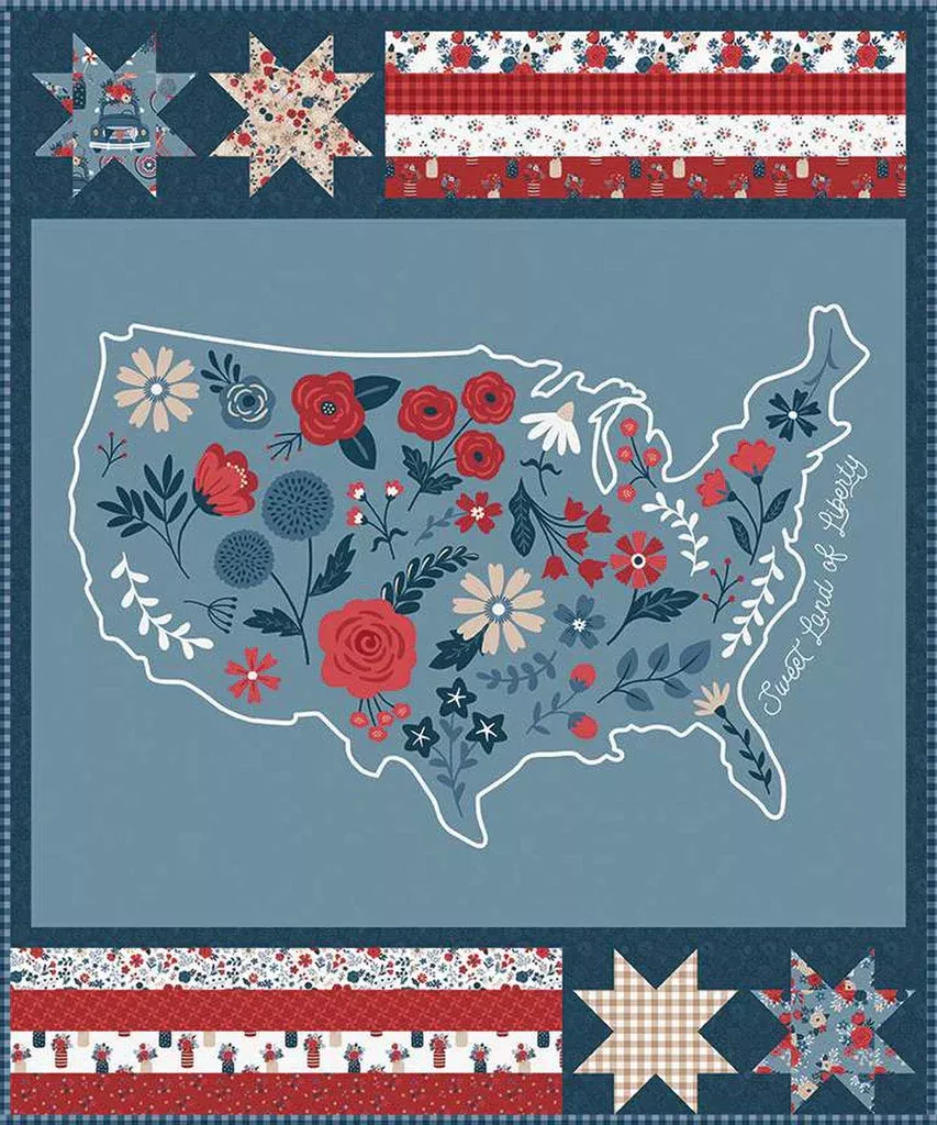 Red, White & True | Sweet Land of Liberty Quilt Kit by Dani Mogstad for Riley Blake | 44" x 53"